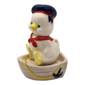 Vintage Sailor Bird Sitting on Boat Salt and Pepper Shaker Set